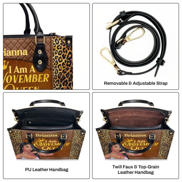 I Am A Queen - Personalized Leather Handbag
