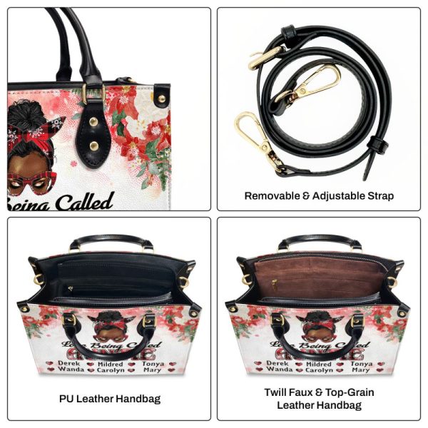 Love Being Called Autie/Mom/Grandma - Personalized Leather Handbag Sblhblm2124L