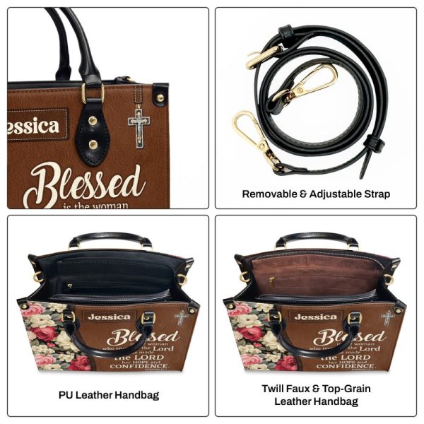 Blessed Is The Woman Who Trusts In The Lord - Personalized Leather Handbag Sblhbmtn1860L