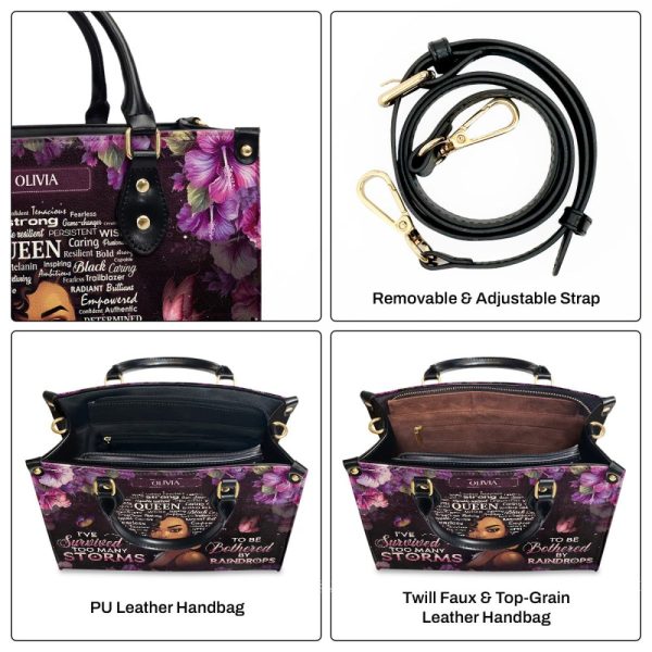 I'Ve Survived Too Many Storms - Personalized Leather Handbag