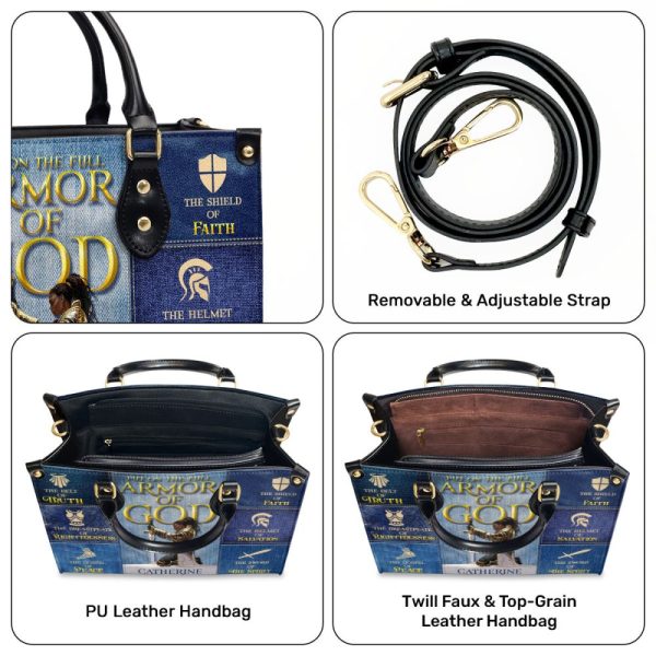 Put On The Full Armor Of God - Personalized Leather Handbag Sblhbha49