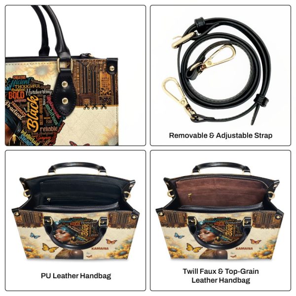 A Gorgeous Black Queen - Personalized Leather Handbag Sblhblm1097Ta