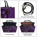 Grandma Flower Butterfly - Personalized Leather Handbag Sblhblm2339L