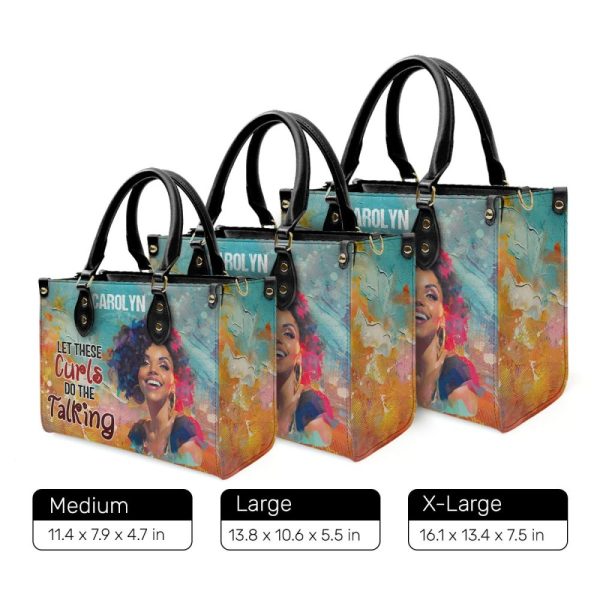Let These Curls Do The Talking - Personalized Leather Handbag
