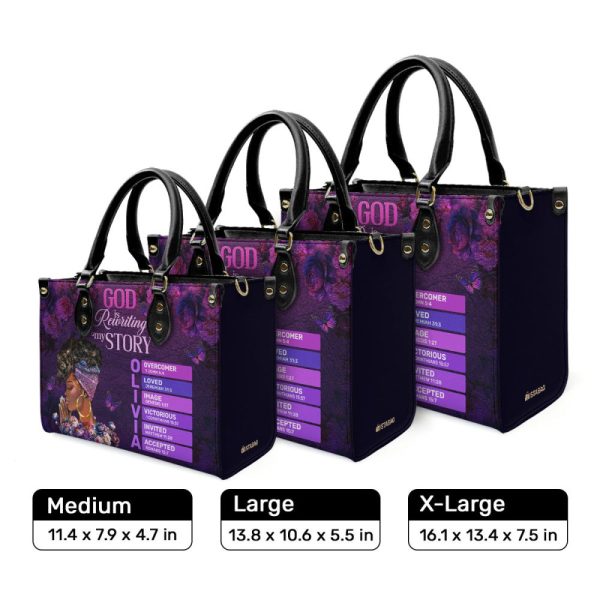God Is Rewriting My Story - Personalized Leather Handbag