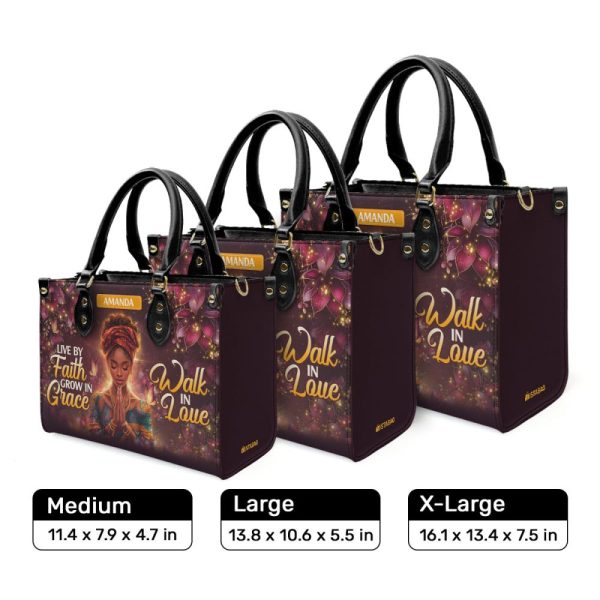 Live By Faith - Personalized Leather Handbag
