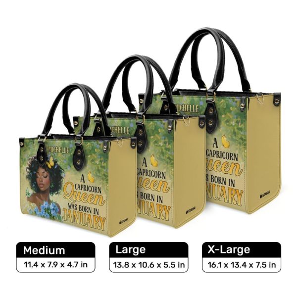 A Black Queen Was Born In - Personalized Leather Handbag
