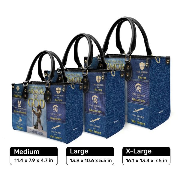 Put On The Full Armor Of God - Personalized Leather Handbag Sblhbha49