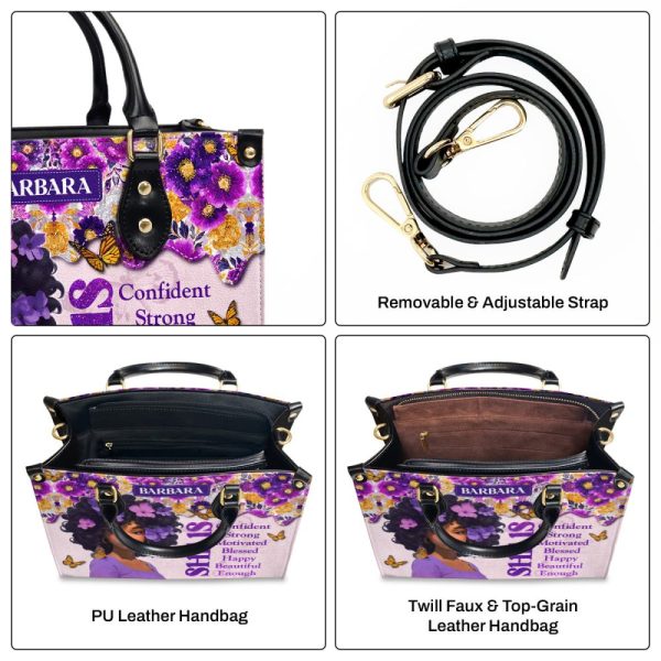 She Is - Personalized Leather Handbag