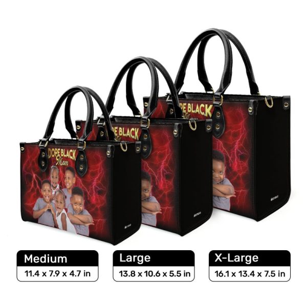 Dope Black Mom - Personalized Leather Handbag Sblhbnun888T
