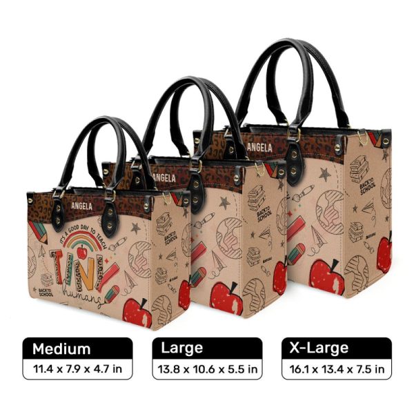 It'S A Good Day To Teach Tiny Humans - Teacher Back To School - Personalized Leather Handbag Sblhbpa01L