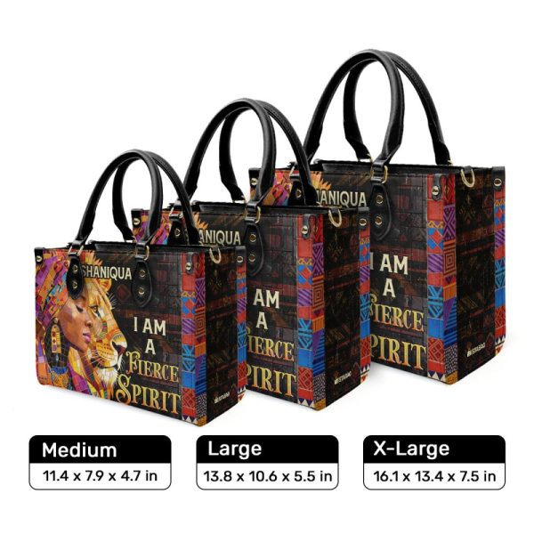 I Am A Fierce Spirit - Personalized Leather Handbag