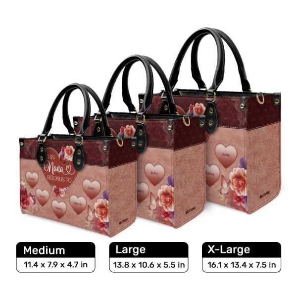 This Mom/Grandma Belongs To - Personalized Leather Handbag Mb81