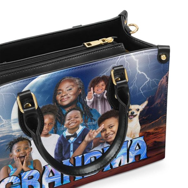 Mommy Vintage Style - Personalized Leather Handbag Sblhblm815L