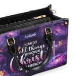 I Can Do All Things Through Christ - Personalized Leather Handbag