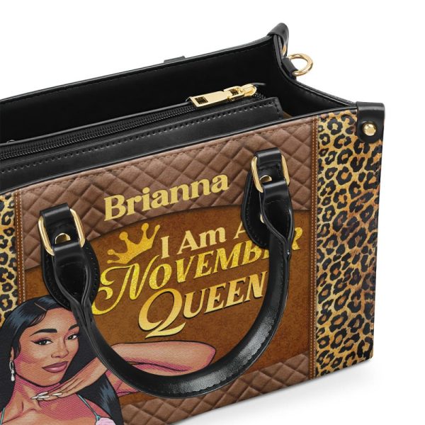 I Am A Queen - Personalized Leather Handbag