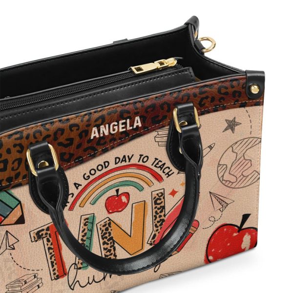 It'S A Good Day To Teach Tiny Humans - Teacher Back To School - Personalized Leather Handbag Sblhbpa01L