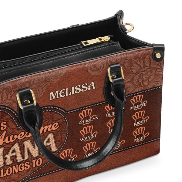 This Awesome Nana Belongs To - Personalized Leather Handbag Mb100