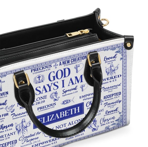God Says I Am - Personalized Leather Handbag