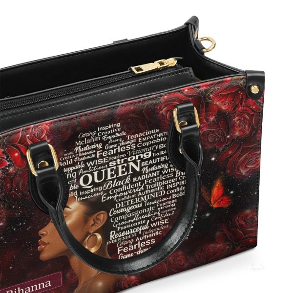 Black Queen  - Personalized Leather Handbag