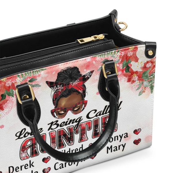Love Being Called Autie/Mom/Grandma - Personalized Leather Handbag Sblhblm2124L