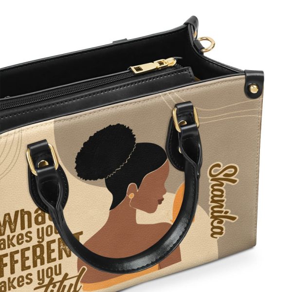 What Makes You Different Makes You Beautiful - Personalized Leather Hand Bag Stb106