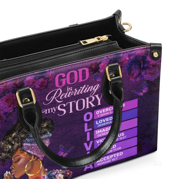 God Is Rewriting My Story - Personalized Leather Handbag
