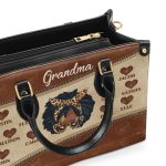 Grandma Handprint - Personalized Leather Handbag Sblhbln1417D
