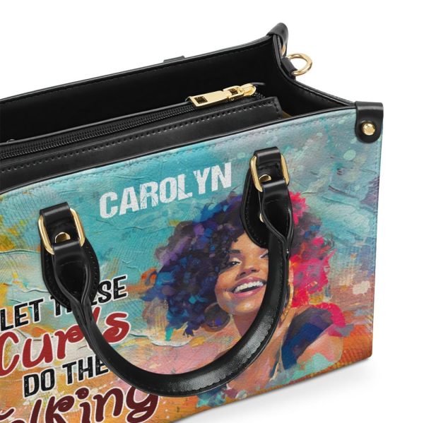 Let These Curls Do The Talking - Personalized Leather Handbag