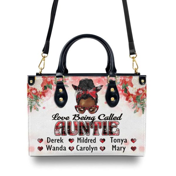 Love Being Called Autie/Mom/Grandma - Personalized Leather Handbag Sblhblm2124L