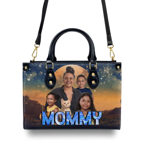 Mommy Vintage Style - Personalized Leather Handbag Sblhblm815L