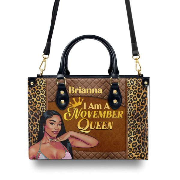 I Am A Queen - Personalized Leather Handbag