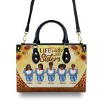Life Is Better With Sisters - Personalized Leather Handbag Stb01C