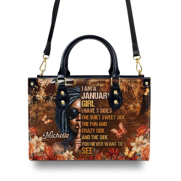 I Am A Girl - Personalized Leather Handbag