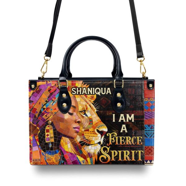 I Am A Fierce Spirit - Personalized Leather Handbag