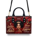 She'S Stronger Than You Believe - Personalized Leather Handbag