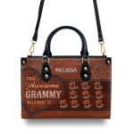 This Awesome Nana Belongs To - Personalized Leather Handbag Mb100