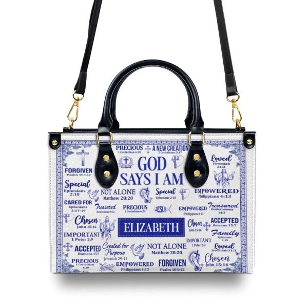 God Says I Am - Personalized Leather Handbag
