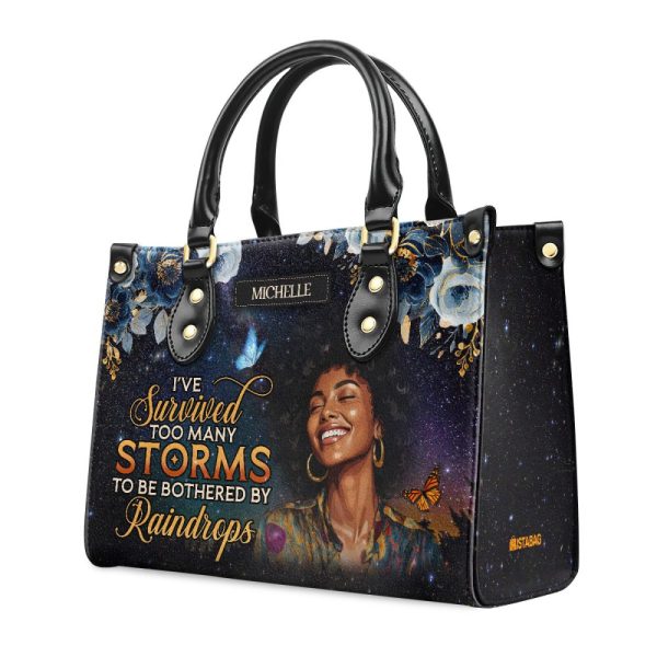I'Ve Survived Too Many Storms - Personalized Leather Handbag