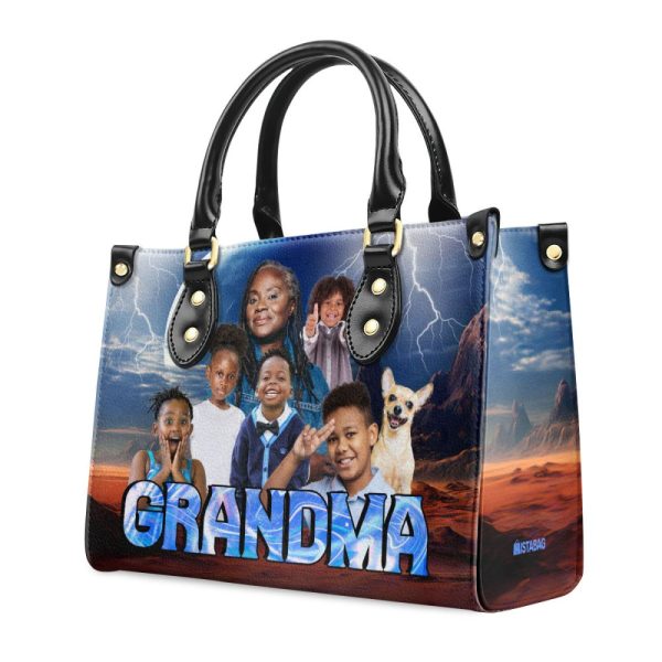 Mommy Vintage Style - Personalized Leather Handbag Sblhblm815L