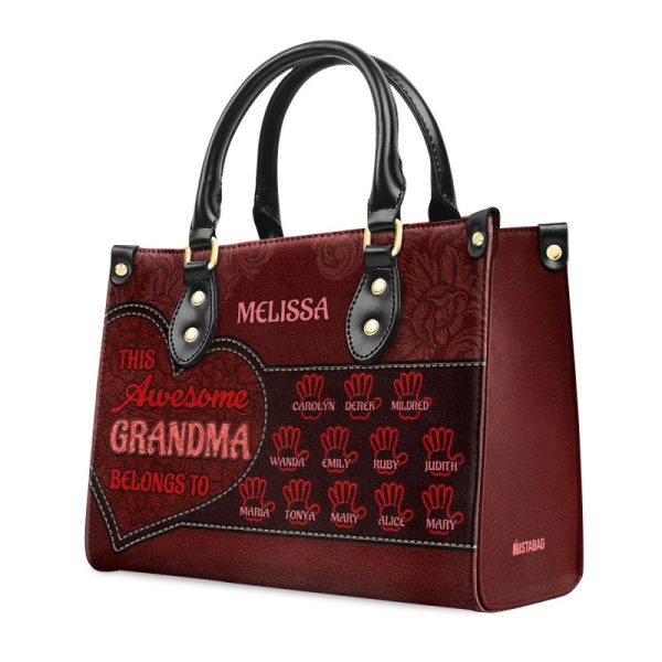 This Awesome Nana Belongs To - Personalized Leather Handbag Mb100