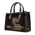 With God All Things Are Possible - Personalized Leather Handbag Sblhblm1095Ta