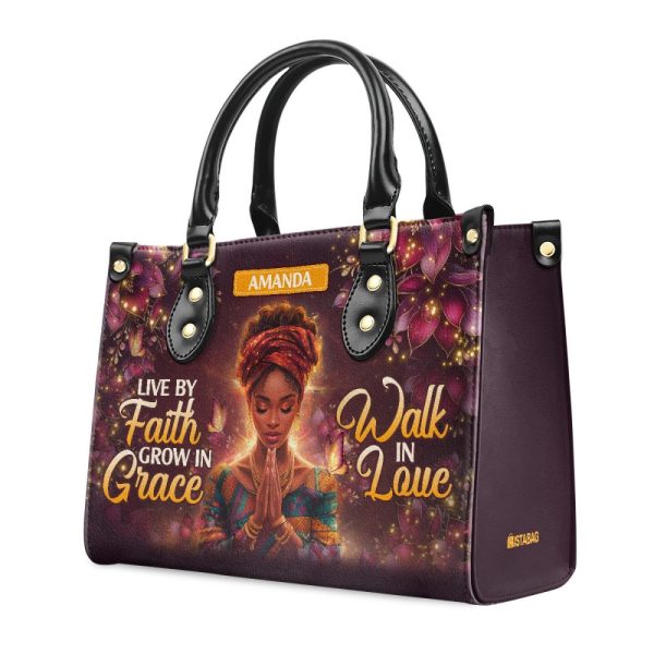 Live By Faith - Personalized Leather Handbag