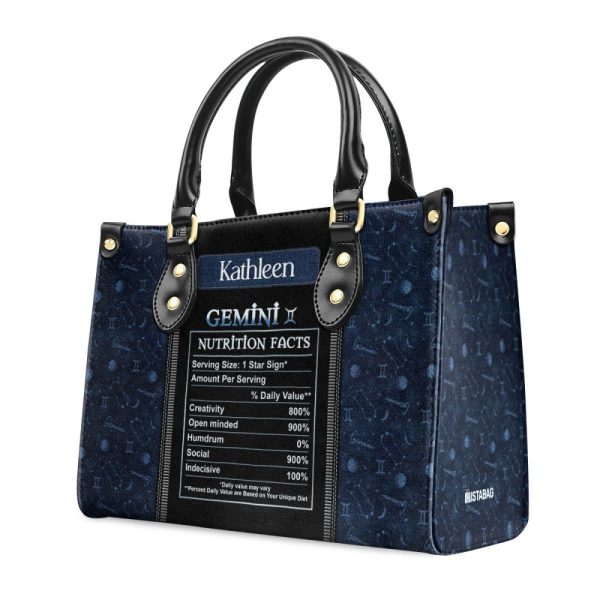 Nutrition Facts - Personalized Leather Handbag Mb92