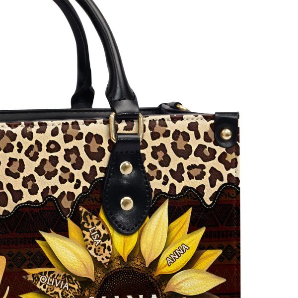 Blessed To Be Called Grandma - Personalized Leather Handbag