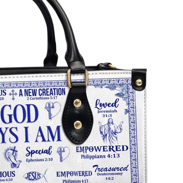 God Says I Am - Personalized Leather Handbag