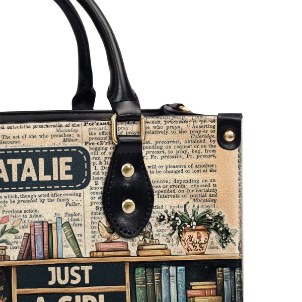 Just A Girl Who Loves Books - Personalized Leather Handbag Sblhbmn1830M