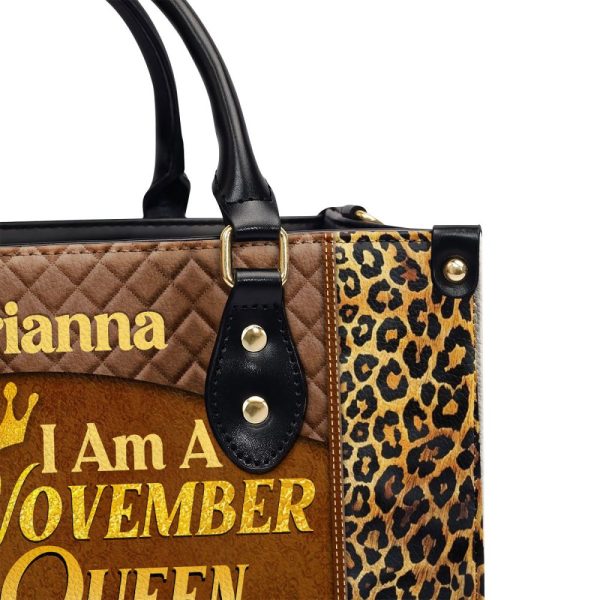 I Am A Queen - Personalized Leather Handbag