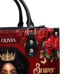 She'S Stronger Than You Believe - Personalized Leather Handbag