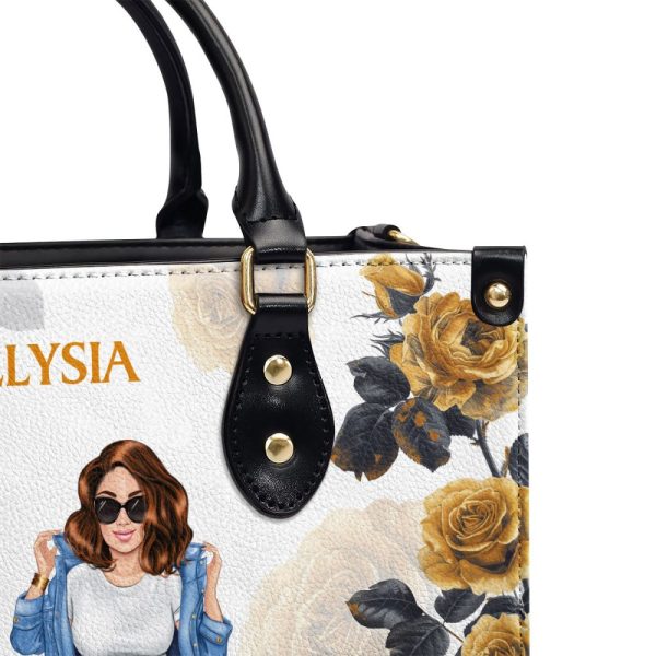 Horoscope Queen Created With A Purpose - Personalized Leather Handbag Stb215